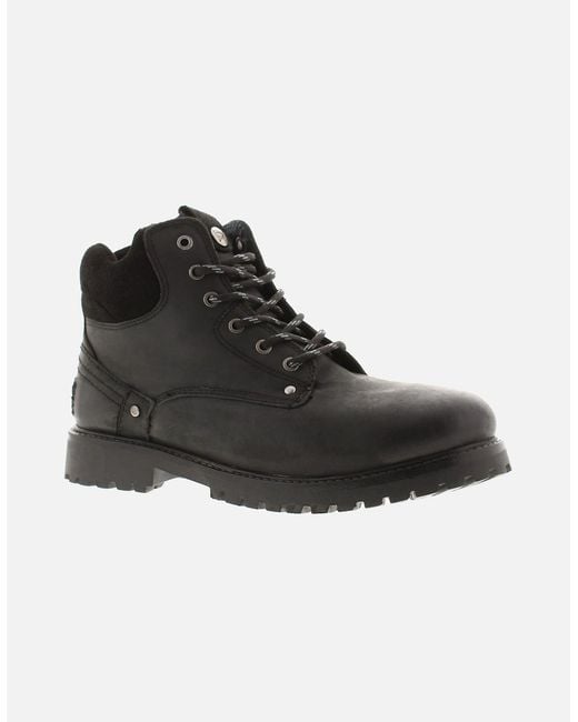 Wrangler Black Smart Boots Yuma Mid Leather Uk Size for men