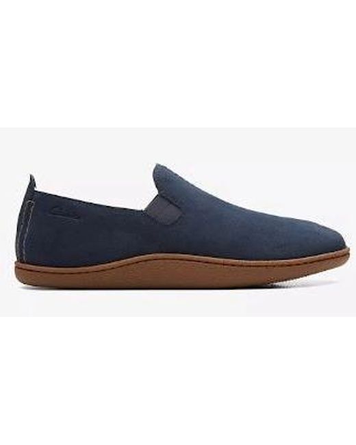 Clarks Blue Home Mocc Suede Slipper for men