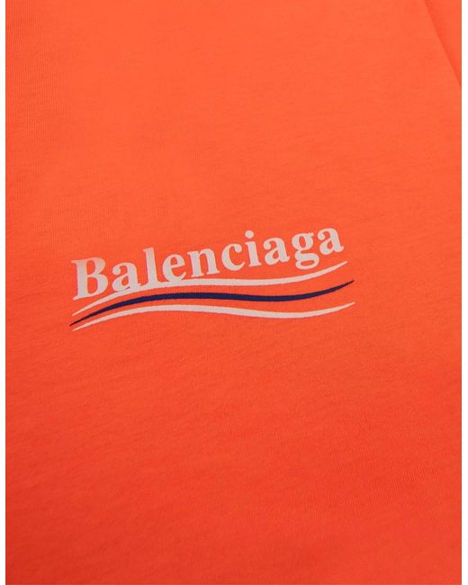 Balenciaga Orange Political Campaign Reg Fit T-Shirt for men
