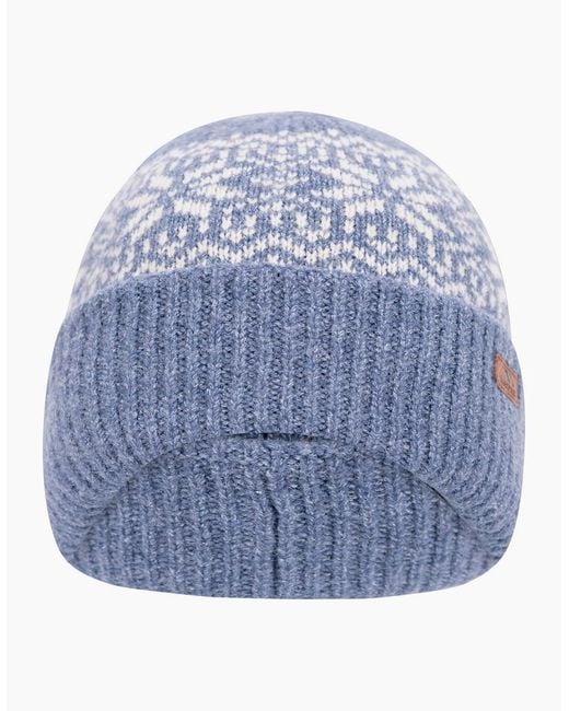 Trespass Blue Adult Kailer Fair Isle Knitted Beanie