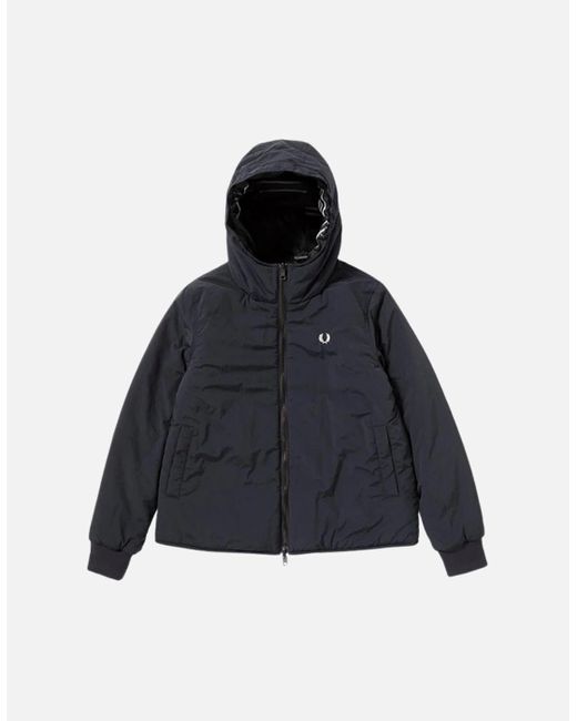 Fred Perry Blue Hooded Zip-In Liner Parka 2