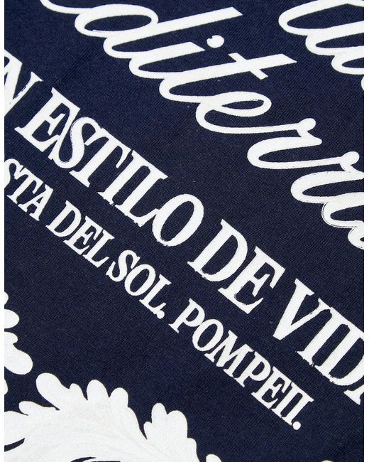 Pompeii3 Blue Club Mediterranea Boxy T-Shirt for men