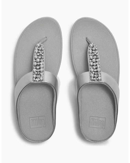 Fitflop White Fino Toe-Post Polyurethane Sandals