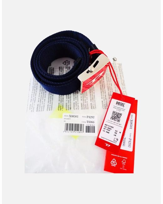 DIESEL Red B-Plakue Webbing Belt Work Belt Metal Buckle Waistbelt Army Golf New for men