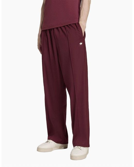 Adidas Originals Red Premium Wide Leg Three Stripes Patterned Pants for men