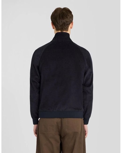 Lyle & Scott Blue Corduroy Harrington Jacket for men