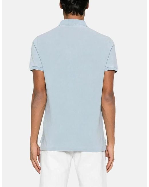 Ralph Lauren Blue Custom Slim Fit Mesh Polo Shirt Light for men