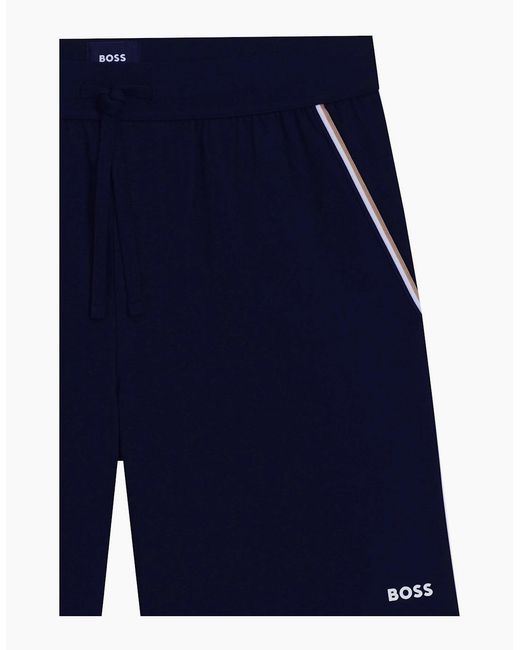 Boss Blue Signature Stripe Shorts for men