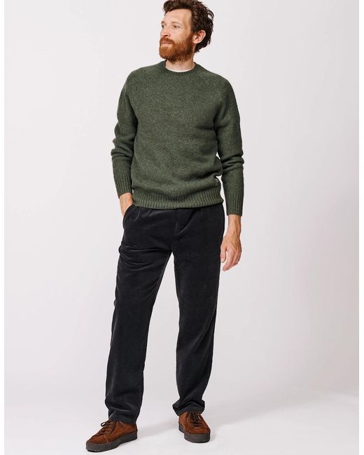 aubi Green Prestwick Shetland Crew for men
