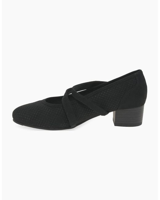 Softline Black Elizabeth Mary Jane Court Shoes