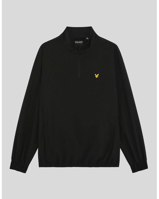 Lyle & Scott Black Padel 1/4 Zip Overshirt for men