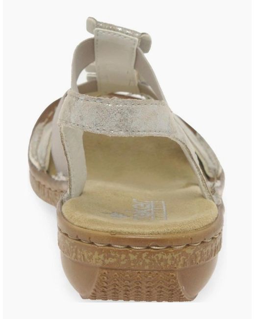 Rieker Metallic Trim Sling Back Sandals