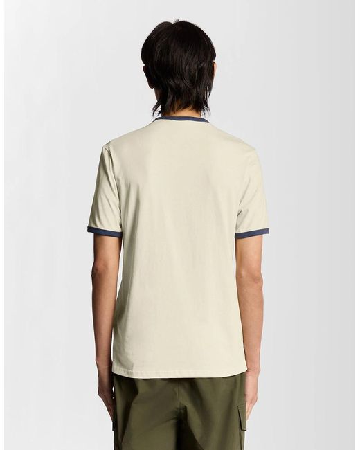 Lyle & Scott Natural Ringer Cotton Crew Neck T-Shirt for men