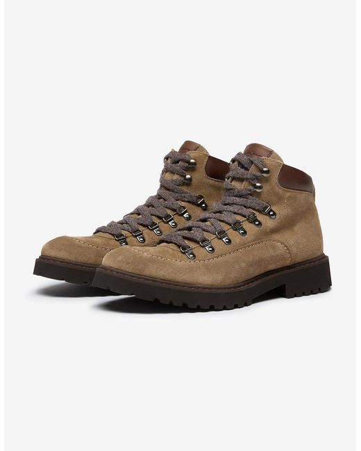 Oliver Sweeney Brown Calf Suede Hiker Boots for men