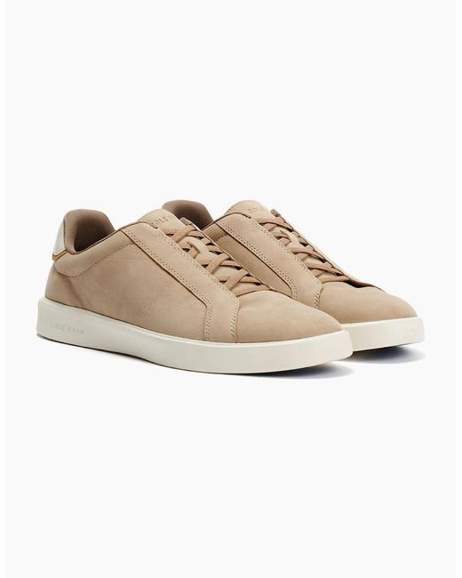 Cole Haan Natural Grand Crosscourt Nubuck /Farro/Ivory Trainers for men
