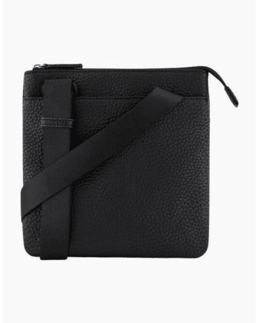 ARMANI EXCHANGE Black Tumbled Leather Pouch Bag for men