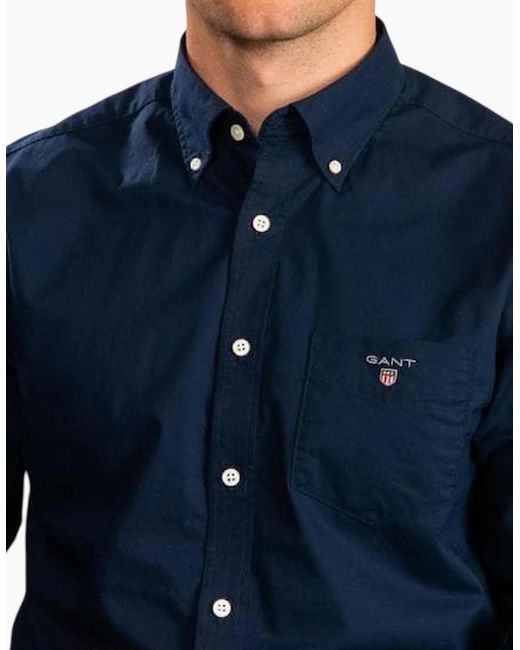 Gant Blue Oxford Shirts Regular Fit for men