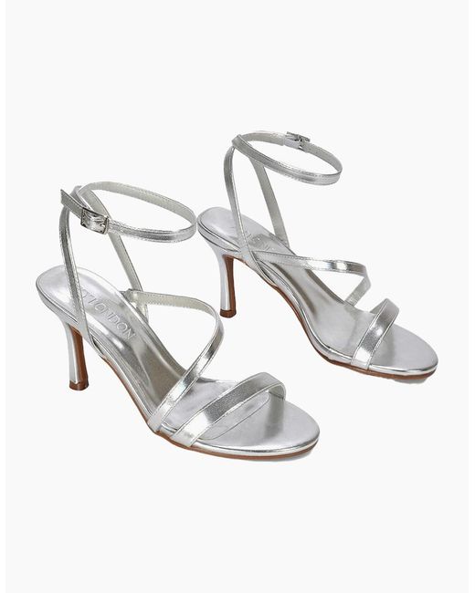 XY London Ladies Sherry Metallic Strappy Stiletto Heel Sandals