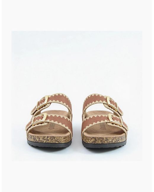 Heavenly Feet Brown Sandy Mules Sandals Bark