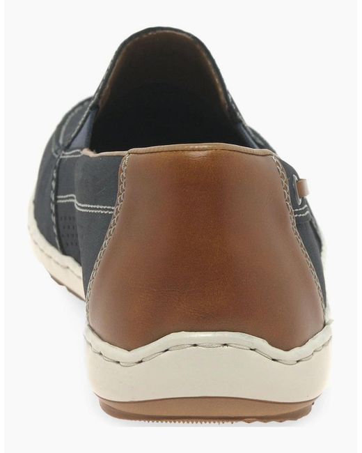 Rieker Blue Mariner Slip On Boat Shoes for men