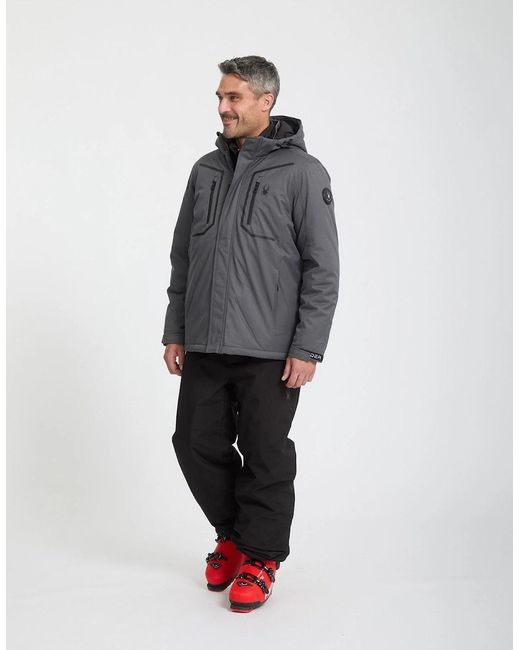Spyder Gray Snow System Ski Jacket for men