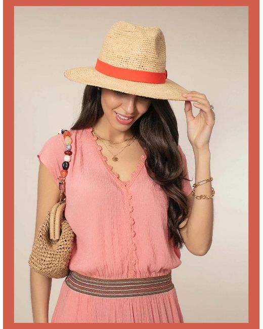 Nooki Design White Mackenzie Raffia Fedora Hat