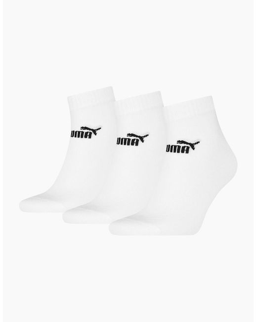 PUMA White Adult Quarter Ankle Socks (Pack Of 3)
