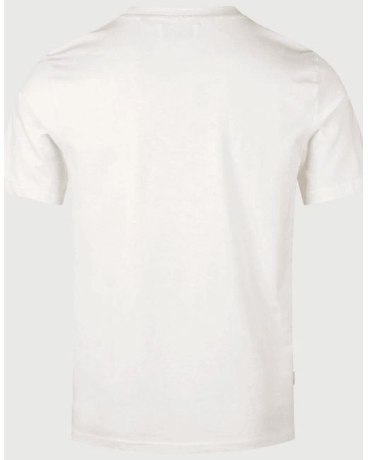 Aquascutum White Cotton Shoulder Check Old T-Shirt for men
