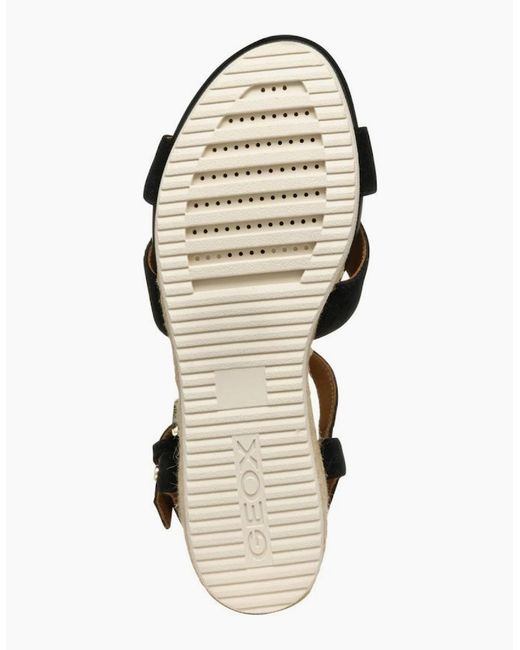 Geox Metallic D Ischia Corda Wedge Sandals