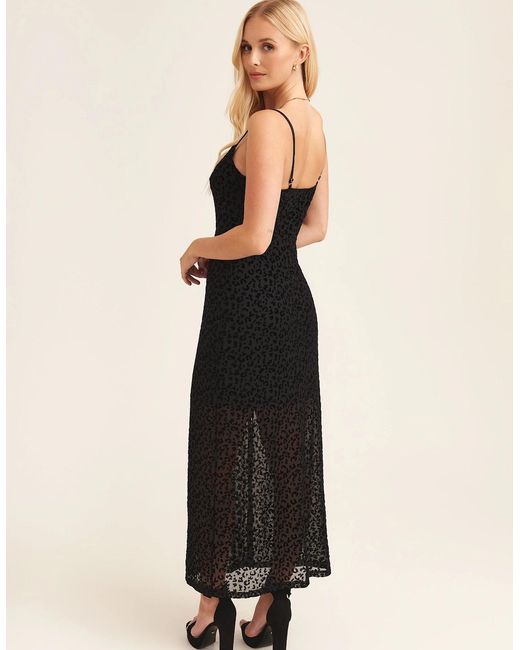 Gini London Black Animal Cowl Midi Dress