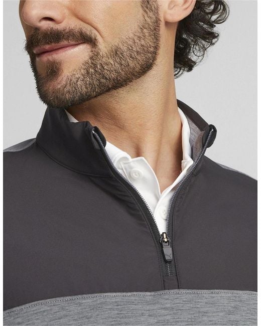 PUMA Gray Cloudspun Colorblock Quarter Zip Jumper for men