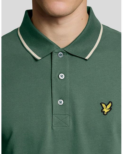Lyle & Scott Green Tipped Polo Shirt for men
