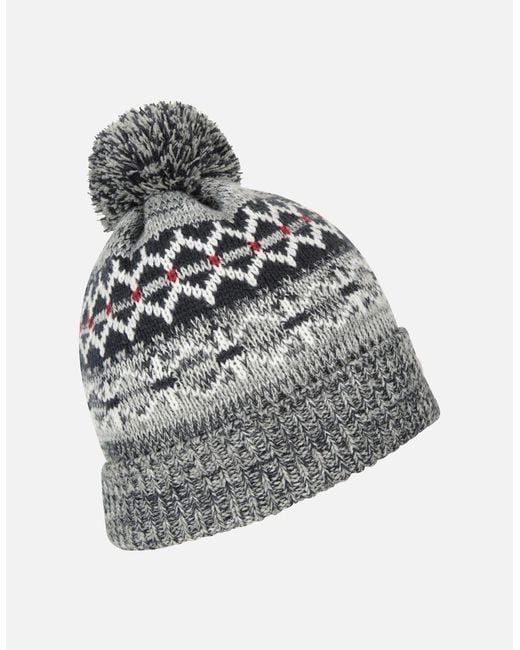 Mountain Warehouse Gray Fair Isle Thinsulate Beanie for men