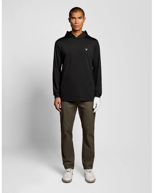 Lyle & Scott Black Performance Hooded Midlayer for men