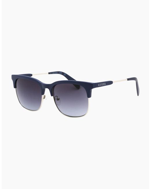 Guess Blue Gradient Lens Matte Sunglasses for men