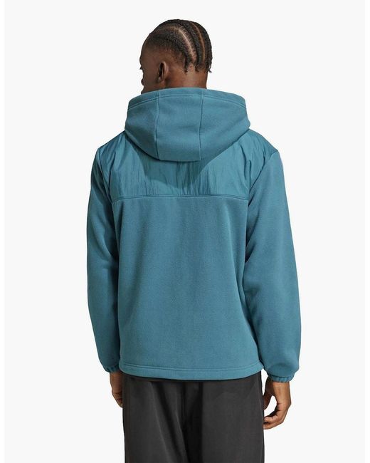Adidas Blue Hooded Neck Long Sleeve Sweatshirt for men
