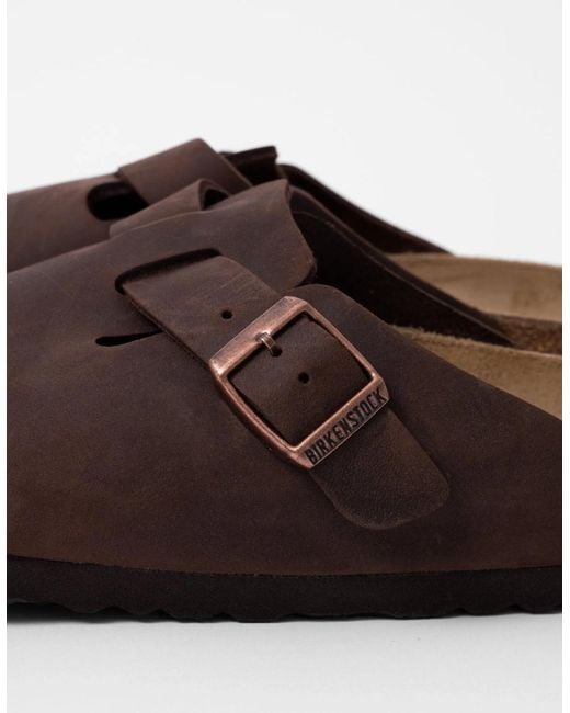 Birkenstock Boston Brown Oiled Nubuck Leather Clogs for men
