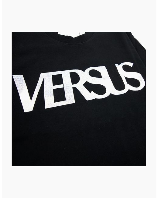 Versus  Black Versace Versus Logo Printed Crew Neck Sweatshirt for men