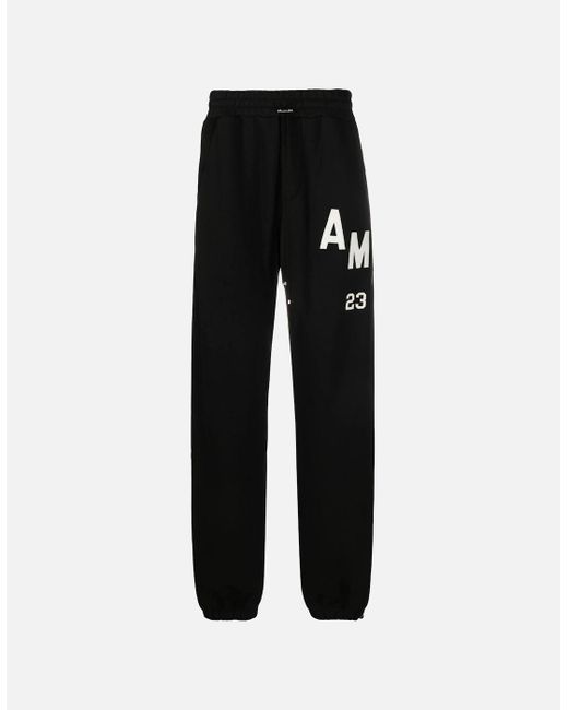 Amiri Black Hockey 23 Logo Patch Joggers for men