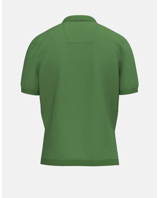 Fynch-Hatton Green Fine Knit Air Cotton Polo Shirt Avocado for men