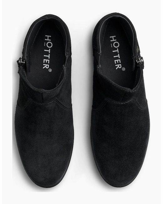 Hotter Black Ludlow Wide Fit Ankle Boots