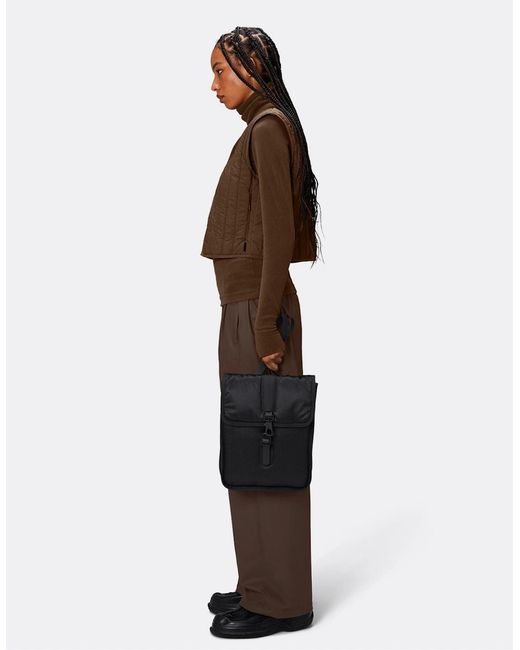 Rains Black Puffed Backpack Micro