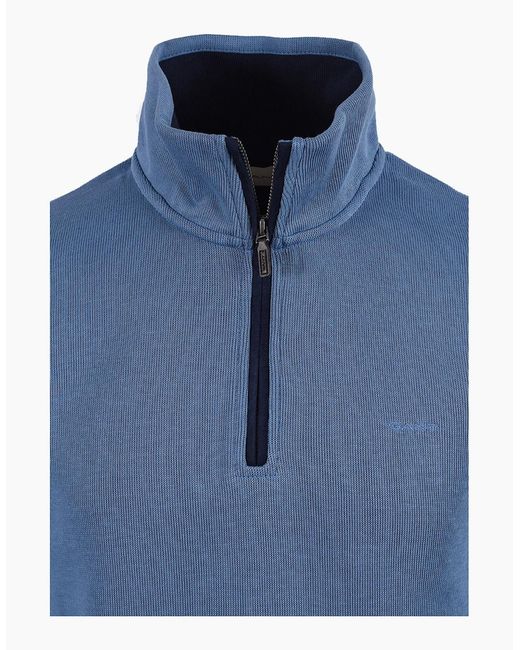 Gant Blue Sacker Rib Half Zip for men