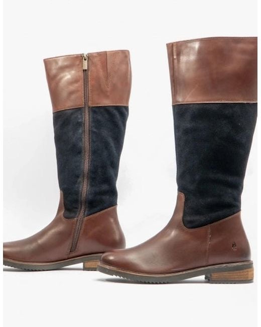 Hush Puppies Blue Kitty Leather Boots