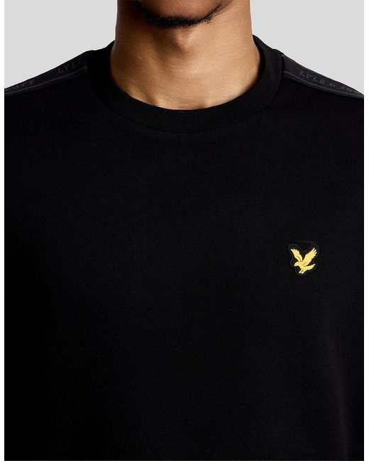 Lyle & Scott Black Sports Tape Crew Neck Sweatshirt for men