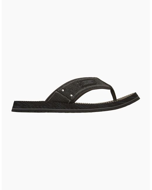 Skechers Black Quill Textile Flip Flops for men