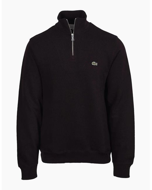 Lacoste Black Half Zip Sweatshirt for men