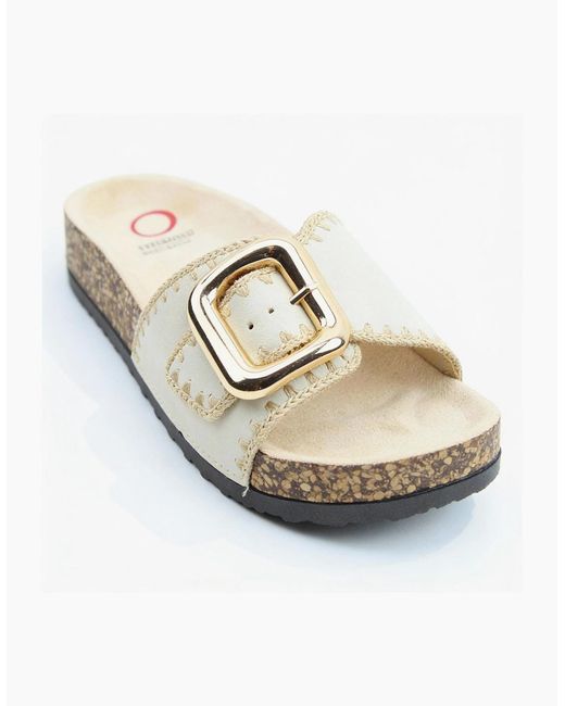 Heavenly Feet White Reed Mules Sandals