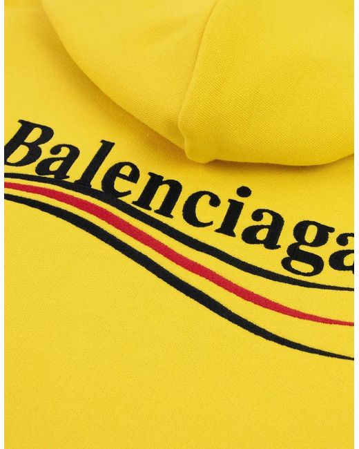 Balenciaga Yellow Political Campaign Embroidery Hoodie for men