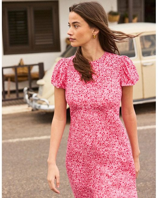 Ro&zo Pink Ditsy Floral Puff Sleeve Dress